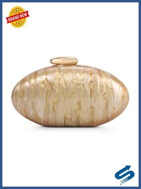 Acrylic Shell Clutch Purse Oval Evening Bag Wedding Party Handbag
